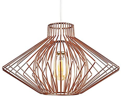 MiniSun | Geometric Design Copper Wire Basket Ceiling Light Shade | Pendant Lights, Home Décor & Improvement Essential | 36.5cm Shade Width