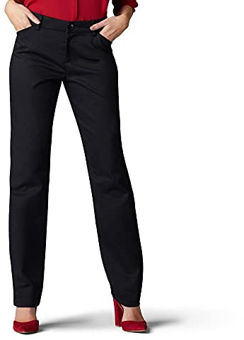 Lee Petite Wrinkle Free Relaxed Fit Straight Leg Pant Pantaloni, Nero, 50 IT Donna