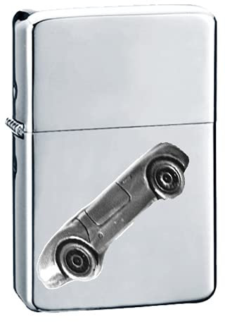 Klassischer deutscher Sportwagen 550 Spider ref184 Zinn-Effekt Design auf einem Flip-Top-Benzinfeuerzeug, winddicht, Silber nachfüllbar