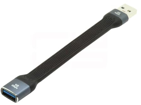 cablecc USB 3.1 Type A Female to USB3.0 Type A Male Extension Flat Slim FPC 10Gbps Data Cable 13cm for Laptop & Desktop