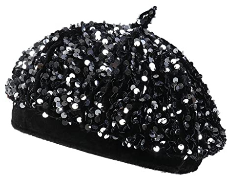 JK Home paljett basker hatt glittrande lysande mössa keps för kvinnor flickor halloween festival festklubb, rolig kostym stretch sjöjungfru dans keps, Za# Silver, one size