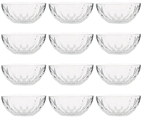 Kichvoe 12pezzi Ciotola in Vetro Trasparente Insalatiera Da Cucina Fruttiera Elegante Per Servire Riso Insalate Zuppe e Dessert Pratico Per Uso Domestico e Feste