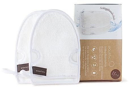 Waschies Reusable Body Cleansing Mitts – Pack of 2 in White - Full-Body Wash Glove - Eco-Friendly & Suitable For All Skin Types - Left & Right Handed Users