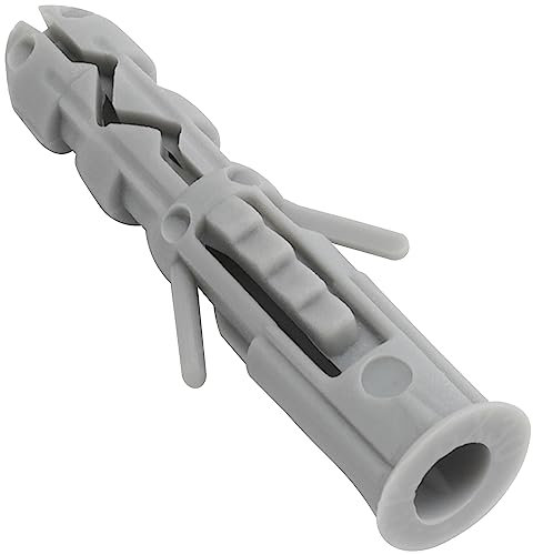 AERZETIX - C67096 - Satz von 100 klassischen Dübeln Ø6x30 mm mit kragen - aus polyamid - maurerei befestigung beton ziegelstein parpaing gebäude schrauben bauerei