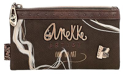 Anekke - Flexible Geldbörse für Damen - RFID-Schutz - Geldbörse aus Kunstleder mit Reißverschluss und Lasche - Sh?en Braun - Accessoires und Accessoires für Damen - Maße 18x10x3 cm, bunt, Casual