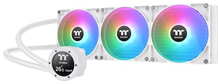 Thermaltake TH420 V2 Ultra ARGB Sync AIO Wasserkühlung 420mm – 2.1 LCD 480x480, 3x CT140 ARGB White PWM, TT RGB Plus 2.0, Intel LGA1851/1700 & AMD AM5/AM4, Weiß