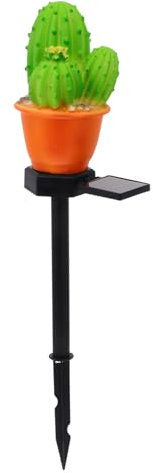 Uonlytech Solar Gartenleuchte Kaktus Kunststoff Mit Erdspieß Rasen Bodenlampe Für Terrasse Und Außenbereich