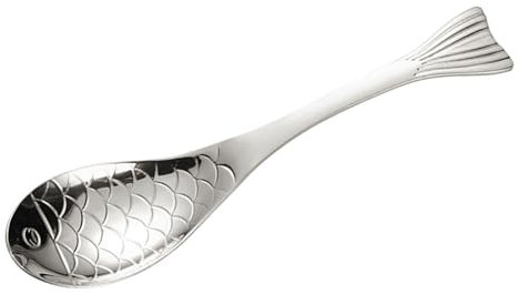 Cucchiaio da Zuppa a Forma di Pesce, Cucchiaio da Tavola in Acciaio Inossidabile per Posate da Domestica, 6,7 X 1,7