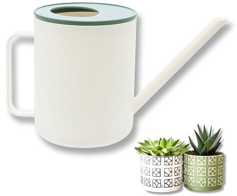 homiez Gießkanne Mug 900ml 0,9l für Zimmerpflanzen/Balkon/Drinnen aus Kunststoff, mit langem Ausgießer für Bewässerung von Blumen, Haus, Innen, Außen und Garten