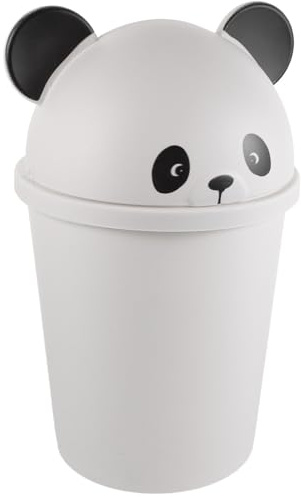 DEARMAMY Poubelle Panda Poubelle Animale Conteneur Corbeille À Papier De Recyclage Avec Couvercle Pivotant Pour Bureau Maison Cuisine 12L