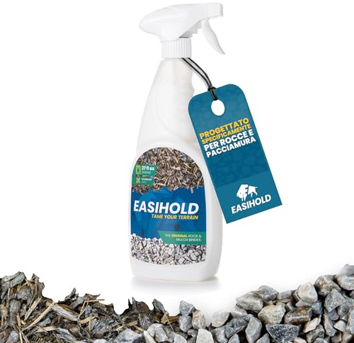 vuba EASIHOLD HandySpray Mulch- und Steinkleber für die Landschaftsgestaltung und Stabilisierung von Mulch, Stein und Erbskies mit praktischem Applikator, hält bis zu 3 Jahre, ungiftig