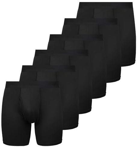 Expertoftio Calzoncillos Largos Deportivos para Hombre, Ropa Interior Funcional, Pack de 6 Piezas, Pantalones Cortos de Compresión con Apertura para Hombres, Extragrande