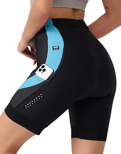 VeloVibe Fahrradhose Damen mit 4D Sitzpolster, Atmungsaktiv, Stoßfeste Kurze mit Taschen