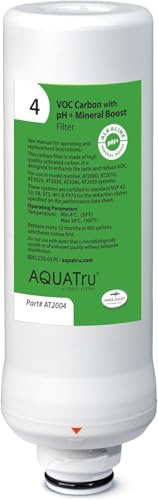 AquaTru VOC Carbon Filter with pH+ Mineral Boost (Stage 4) – Compatible with AquaTru Classic, Classic Smart & Under Sink Purifier Models (Green)