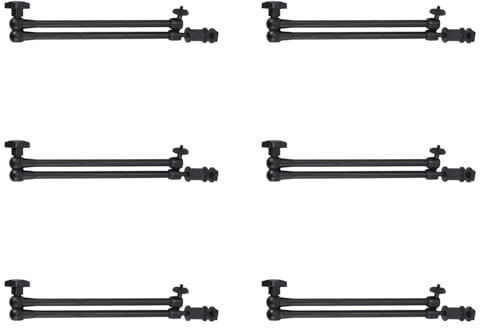 PAGJHRFJG 6X Brazo MáGico de FriccióN Articulado Ajustable de 20 Pulgadas con Soporte de Zapata Caliente para Monitor LED de Plataforma de DSLR con Luz LED