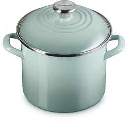 Le Creuset Traditioneller Suppentopf aus Emaille auf Stahl, 6 l, Meersalz mit Edelstahlknauf