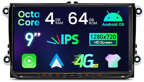 XTRONS 9 Android Head Unit for VW Skoda Golf MK5/6 Caddy w Cooling System | 4+64GB Car Radio Player Upgrade with IPS HD Touch Screen GPS Navigation AKM DSP 4G Bluetooth XTRONS UI Mode Support AHD/DAB+