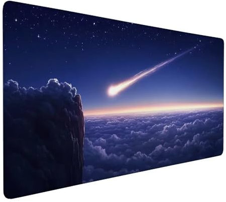 Japanese Mouse Mat 1000x500x3mm XXL Meteor Mouse Pad Large Desk Pad, Water-Resistant Surface with Non-Slip Rubber, Extended Japanese Mousepad Computer Keyboard for Computers Gaming Office Work X-932