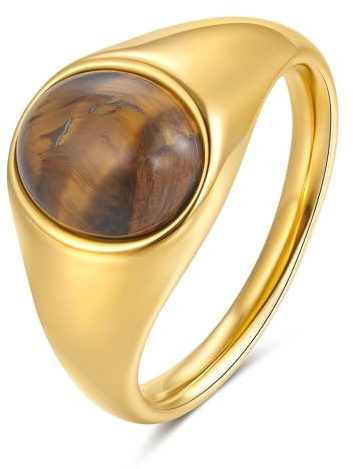 YeGieonr Ringe Damen Gold – Edelstahl Ring Damen Wasserfest,Vergoldeter Edelstahlring,Goldener Schmuckring für Frauen