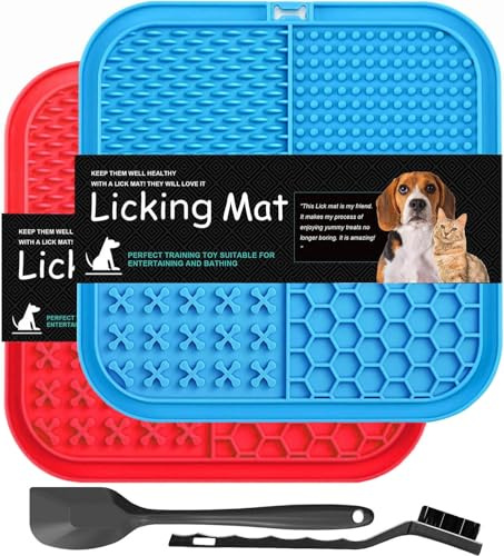 YouJabz Leckmatte Hund, BPA-frei, 2er Pack, Superstarker Saugkraft, Hunde Leckmatte für Hundebaden, Trainieren, Fellpflege & Klauenpflege, Futtermatten für Hunde