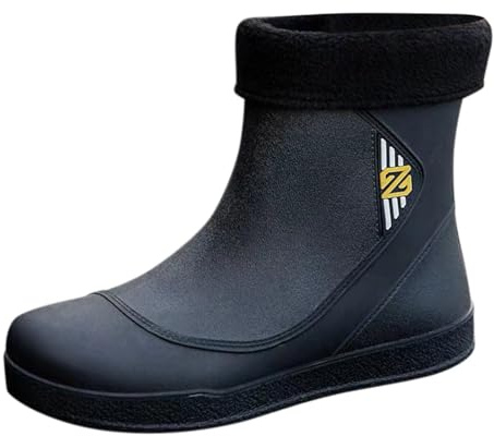 Bottines en caoutchouc, unisexes, longues, pieds nus, extra larges, courtes, chaussures de travail, respirantes, élégantes, multicolores, Noir , 41 EU