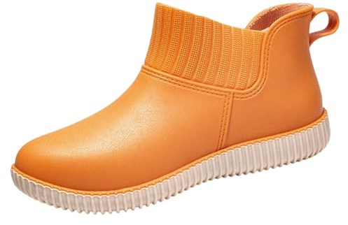 2026 Zapatos de lluvia para mujer, botas de goma de corte bajo, zapatos de trabajo antideslizantes al aire libre para caminar para lavar el coche, ropa informal cómoda con protección contra torceduras