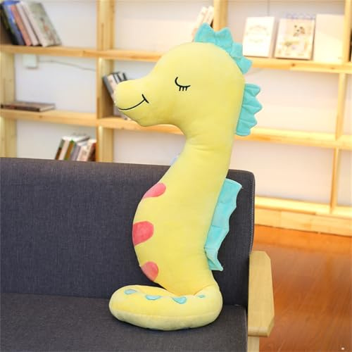 Xiyocadt Seepferdchen Kuscheltier Süße Seepferdchen Plüschtier Stofftier, Spielzeug Ausgestopftes Tier,Weihnachten Party Geburtstag Halloween Heimat Schmücken, Kissen Geschenk (50cm,gelb)