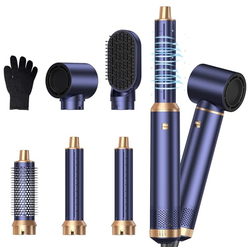 5 in 1 Hairstyler, Airstyler Pro 1000w, Mogawave 60000RPM Föhnbürste, Air Lockenstab mit Luft Links/Rechts, Negative Ionen Pflege,Sie dem Haar Volumen, Locken und Föhnen Sie Haar