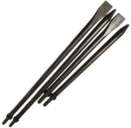 KEXIAO Raspador de 350 mm, 450 mm, cinceles de martillo neumático de aire, cuello redondo, cinceles planos y puntiagudos, cinceles para azulejos de hormigón