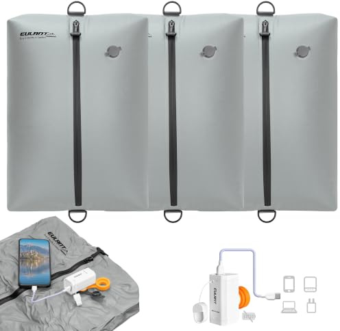 EULANT 3 pack Vacuum Storage Bags with Pump for Travel, Reusable Vacuum Zipper Sealer Bag for Clothes, Compression Packing Cubes for Suitcases/Luggage/Backpack, With IPX8 Airtight Zipper | 38L/Reusable/Biodegradable/Safe pump without batteries (automatic shut-off after 2mins)/IPX8 watertight zip/50×35×15cm