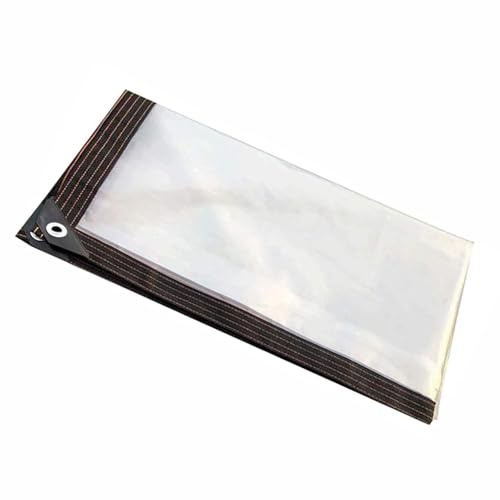 Heavy Duty Waterproof Clear Tarps 5m x 6m (16x20ft) Transparent PE Tarpaulin with Eyelets for Awning Canopy Furniture & Caravan Cover Versatile Rain Protection