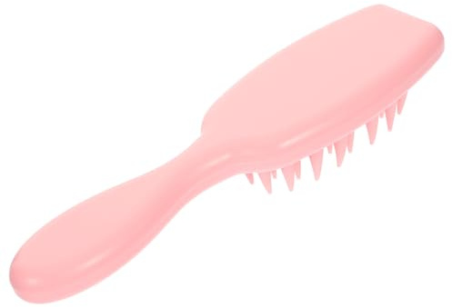 Hoement Cepillo Masajeador de Cabelludo para Champú Masaje Limpiador y Exfoliante Cepillo para Lavado de Cabello Rizado Cómodo y Portátil Color Rosa