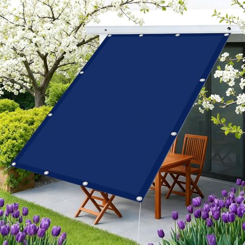 Vela Ombreggiante 3.1 x 3.9 m Impermeabile Protezione, Protezione Raggi UV Telo Tenda da Sole con Funi di Tensione per Esterno, Giardino e Terrazza, Piscina, Blu Scuro