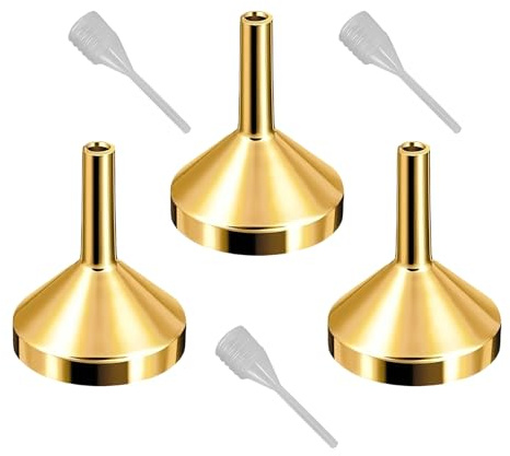 3 Pz Pratico Imbuto Profumi Piccolo Metallo per Laboratorio Bottiglia di Acqua Polvere Bottiglie di Riempimento Piccole