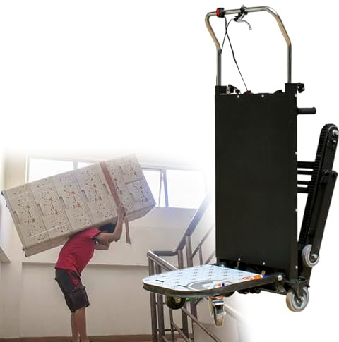 Carretilla eléctrica para subir escaleras, carretilla de mano plegable con capacidad de 500 kg, ideal para logística de muebles móviles y uso en almacén