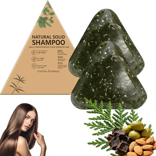 2PCS Shampoo Bar for Hair Growth, Korean Scalp Revival Bar, Natural Botanical Anti-Hair Loss Solid Shampoo Bar, Gentle Cleansing, Fine Flat & Thinning-Looking Hair, Hair Growth Soap for Women & Men
