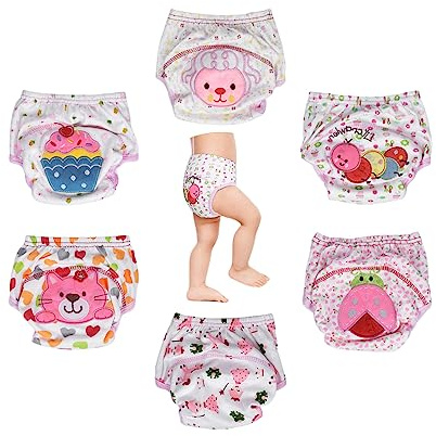 HaimoBurg Lot de 6 Culottes d'apprentissage imperméables pour bébé Fille,Rose ,86/92(1-2 ans)