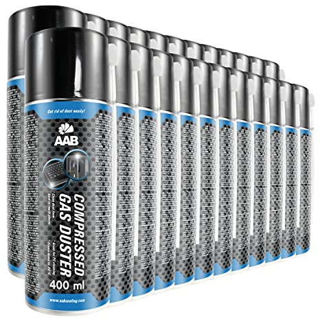 AABCOOLING Druckluftspray 24 x 400ml, Druckgasreiniger, Druckluftdose, Reinigung von Tastatur, PC, Keyboard, Bildschirmen, Spielekonsolen, Kopierer, Luftdruckspray, Reinigungsspray