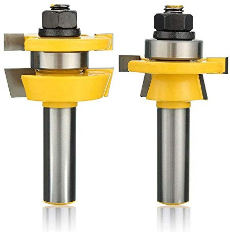 Gasea Tongue and Groove Router Bit Set 3 Teeth T Shape Jointing Router Bits