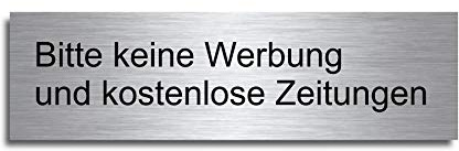 Türschild Briefkastenschild 7x2 cm Bitte keine Werbung (D12)