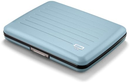 ÖGON -DESIGNS- Aluminium Geldbörse, Große Kapazität mit Metallverschluss, RFID Schutz vor Betrug und Entmagnetisierung, Modell Smart Case Oslo Large