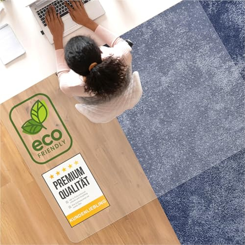Bodenschutzmatte DURA-MAT aus Polycarbonat für Hartböden (90x120 cm) | transparente Stuhlmatte - robuste Bürostuhl Unterlage für zuverlässigen Bodenschutz - Stuhlunterlage für Zuhause & Büro