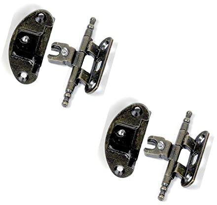 BricoShopping 1 Paar antike Scharniere für Holzmöbel und Schränke im klassischen Stil für Wohnzimmer oder Schlafzimmer Arte Povera schwere Anschlag (BS0200, Bronze)
