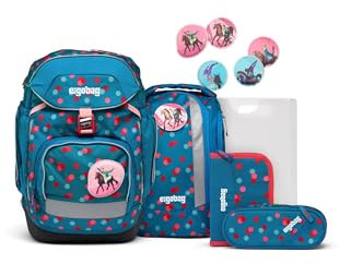 ergobag Pack-Set Unisex Kinder Rucksack, Blue Glaxy Glow, 20 Liter