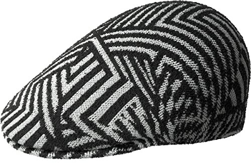 Kangol Virtual Grid 507 Flatcap Schirmmütze Schiebermütze Damen/Herren - mit Schirm Sommer Frühling-Sommer - S (54-55 cm) schwarz-weiß
