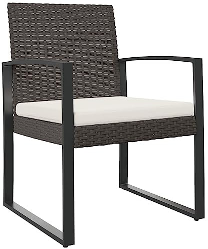 Festnight Rattanstuhl Gartenstühle 2 STK Garten-Esszimmerstühle Rattansessel Braun PP-Rattan Outdoor-Esszimmerstühlen Balkonsessel Terrassenstühle Rattan Balkonstühle Rattanstuhl
