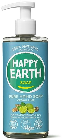 Happy Earth 100% naturlig handtvål cedar lime 300 ml