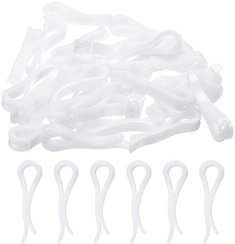 QUARKZMAN 150Stk Haltbar Plastik Krokodilklammern 1.5 Weiß U Form Shirt Clip Wäscheklammer für Klappbar Krawatten Hosen Socken Bekleidung