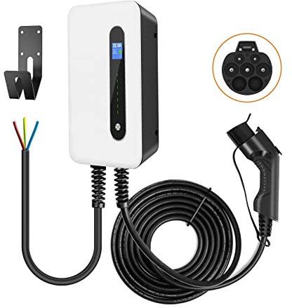 WEIJICUI Chargeur Voiture Electrique, Station de Charge de Voiture électrique 7kW Wallbox 32A Chargeurs muraux monophasés EV Chargeur EVSE GBT EV avec câble de 6M