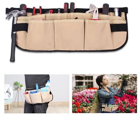 Garden Tool Bag, Adjustable Garden Tool Belt Multifunctional Gardening Tools Belt Bag Oxford Cloth Waist Tool Belt Pouch for Gardeners, Carpenters, Builders and Joiners